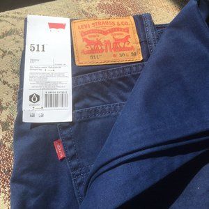 NWT Mens Levis 511 Blue Chino/Khaki-style 30 x 30